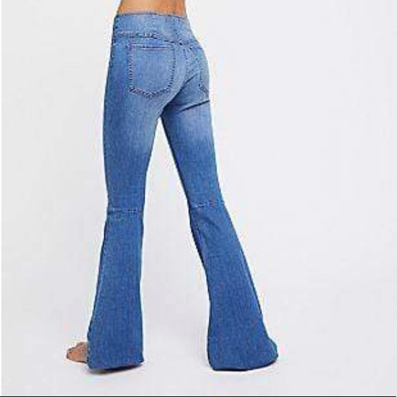 Free People Penny Pull On Flare Jeans - Picture 3 of 6